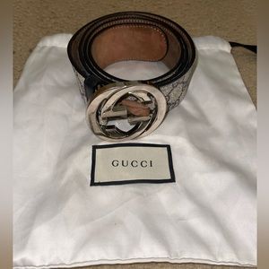 Authentic GG print Gucci belt